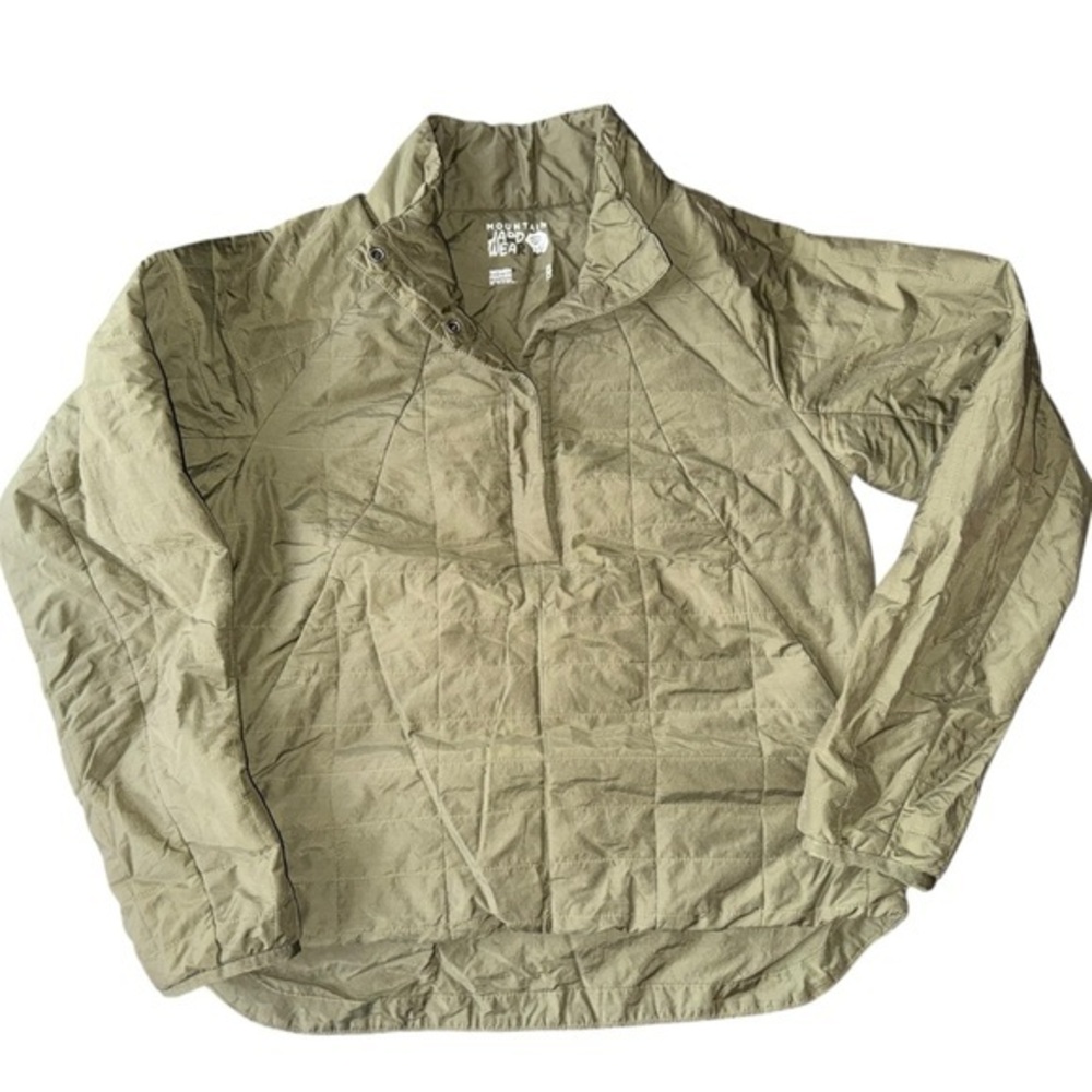 Mountain Hardware Green Quilted Zipper Kangaroo Pocket Pullover